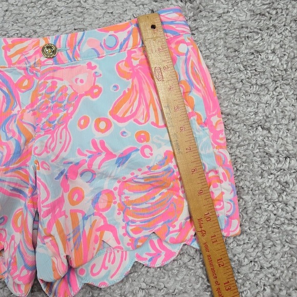 Lilly Pulitzer Buttercup‎ Shorts Womens 00 Scalloped Hem Beach Resort Vacation - Picture 10 of 14